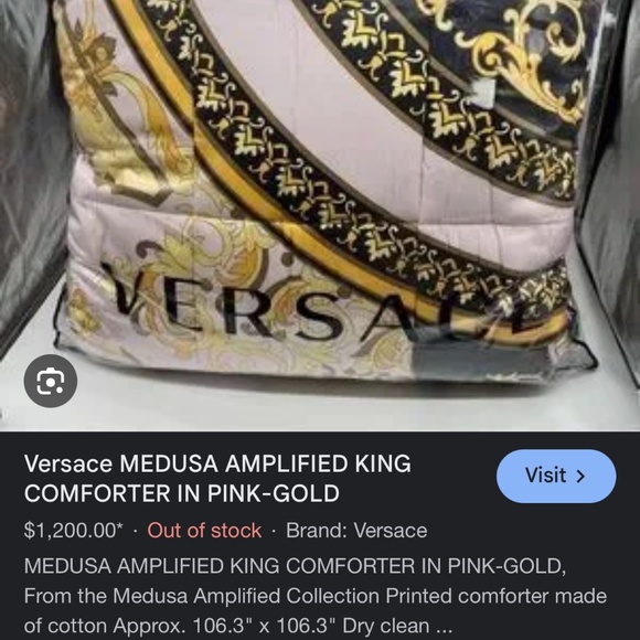 Versace Gold and Pink King Comforter - Picture 5 of 7